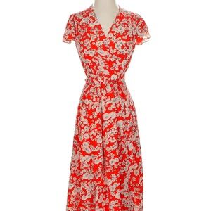 Rebecca Taylor Cherry Blossom Wrap Midi Dress 2